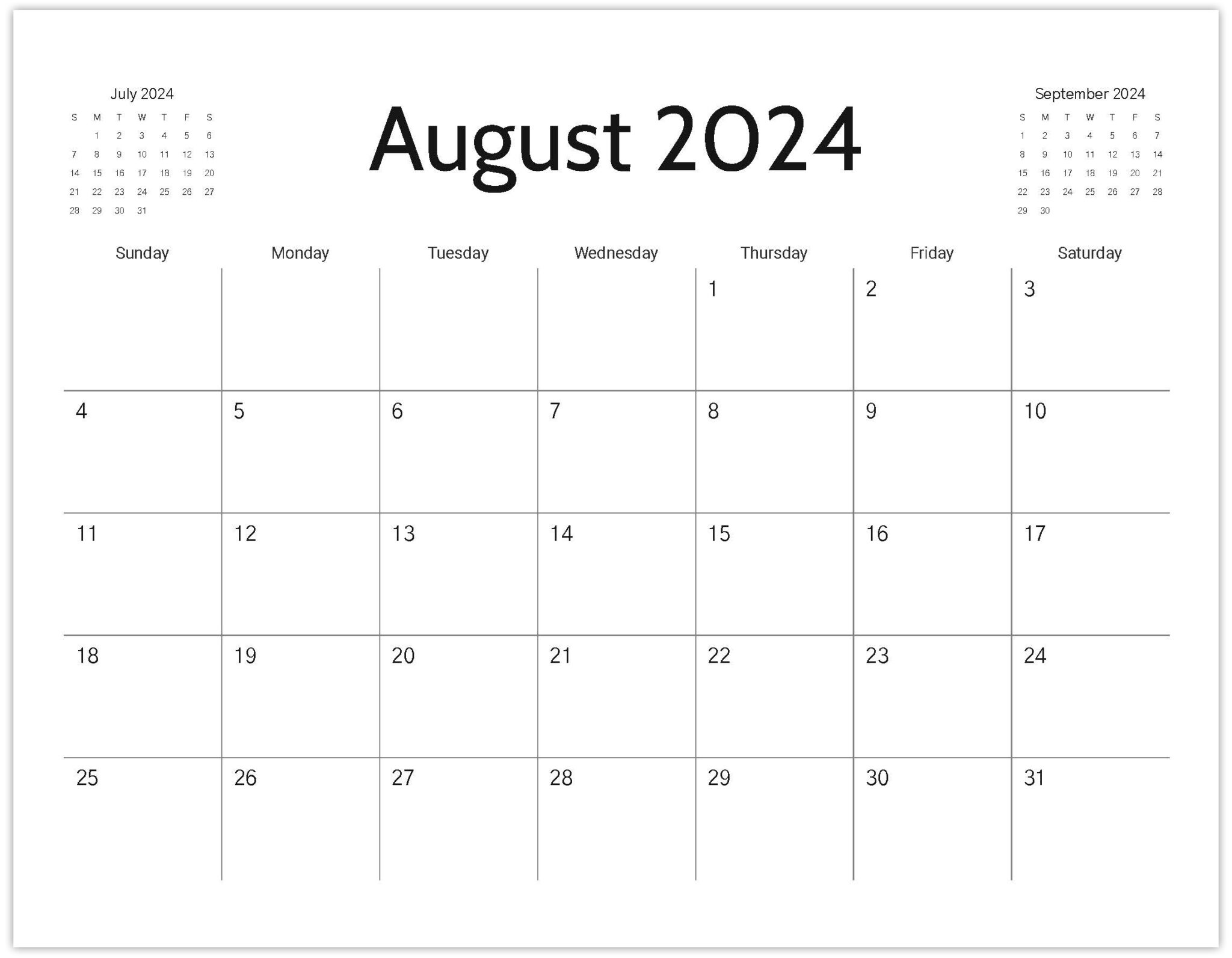 Free Printable Calendar 2024