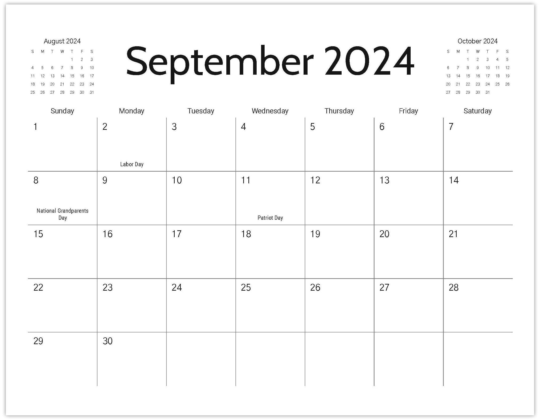 Free Printable 2024 Monthly Calendar with Holidays - Pretty Style!