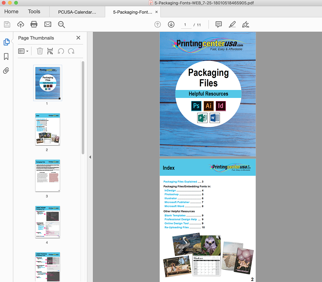 Page Count PDF Example