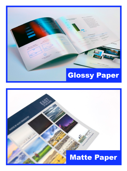glossy and matte paper