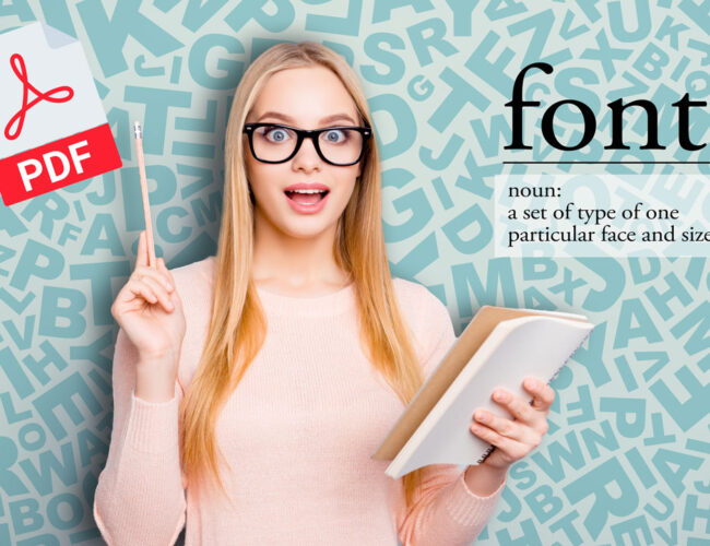 how to embed fonts pdf