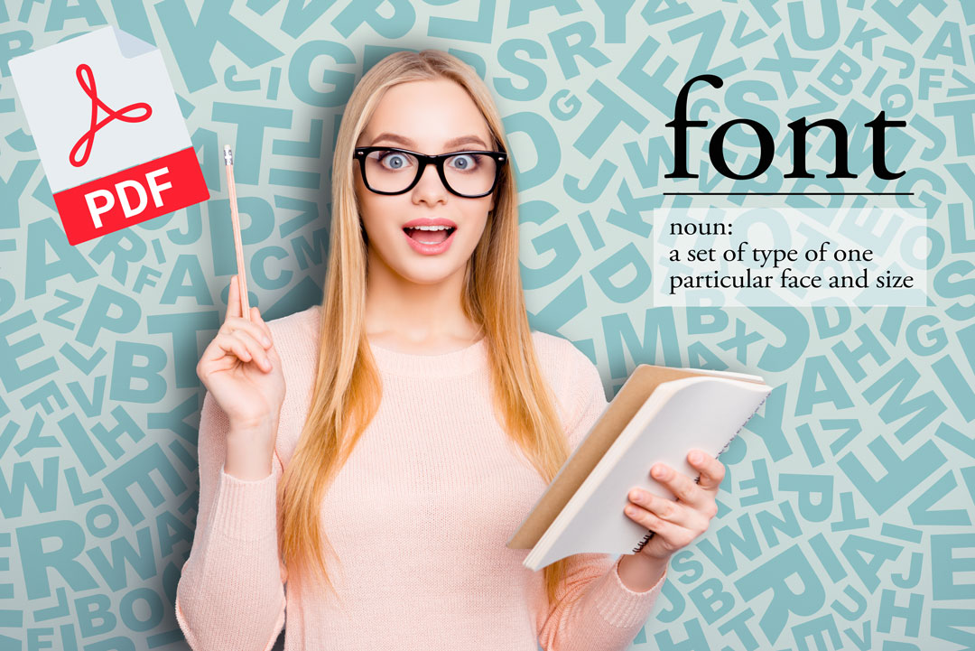 how to embed fonts pdf