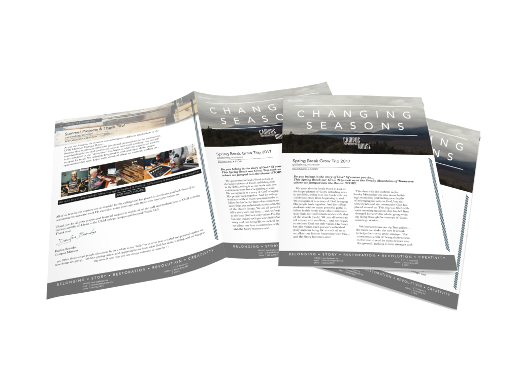 Holiday newsletter for print marketing