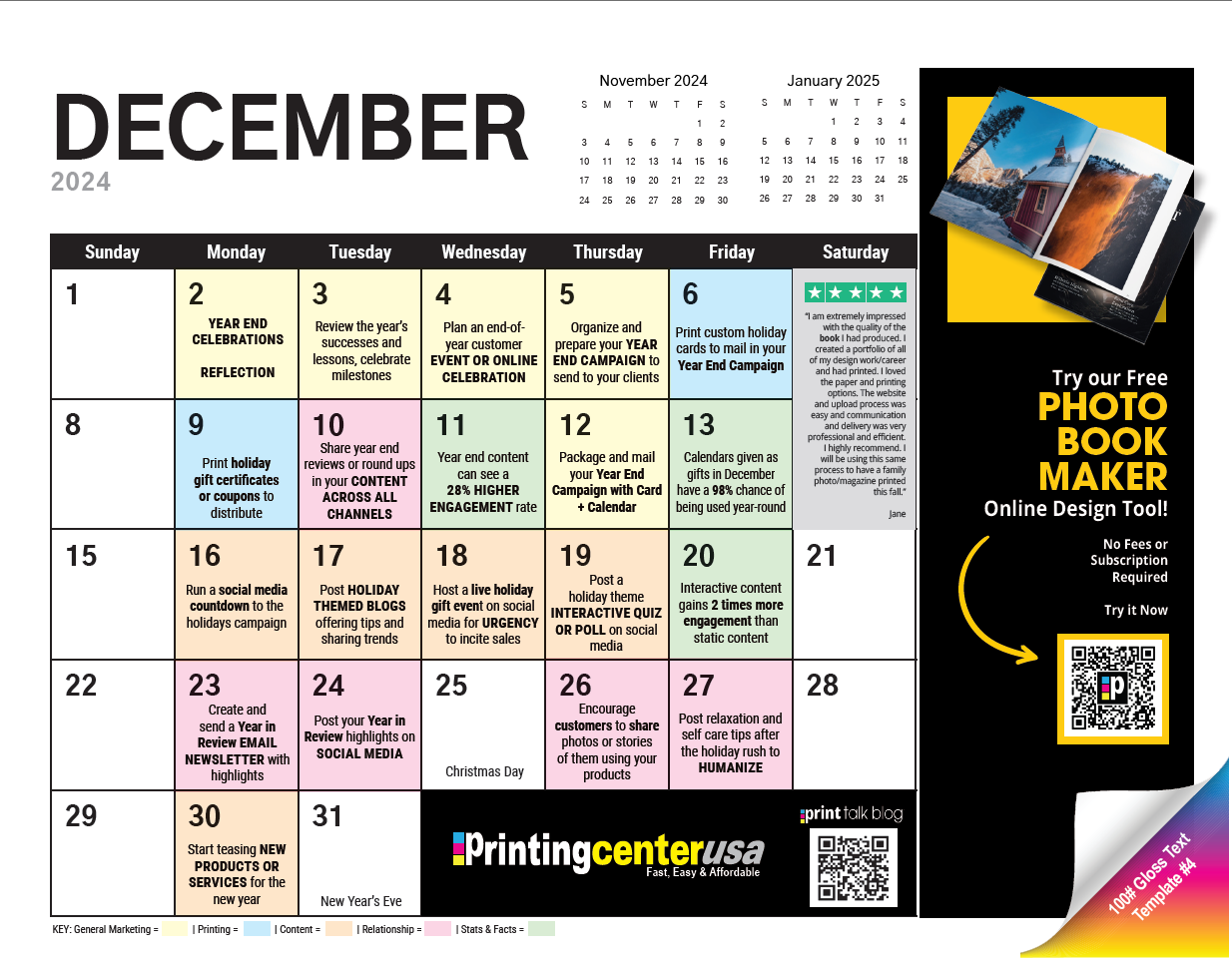 December 2024 Marketing Content Calendar Printingcenterusa